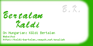 bertalan kaldi business card